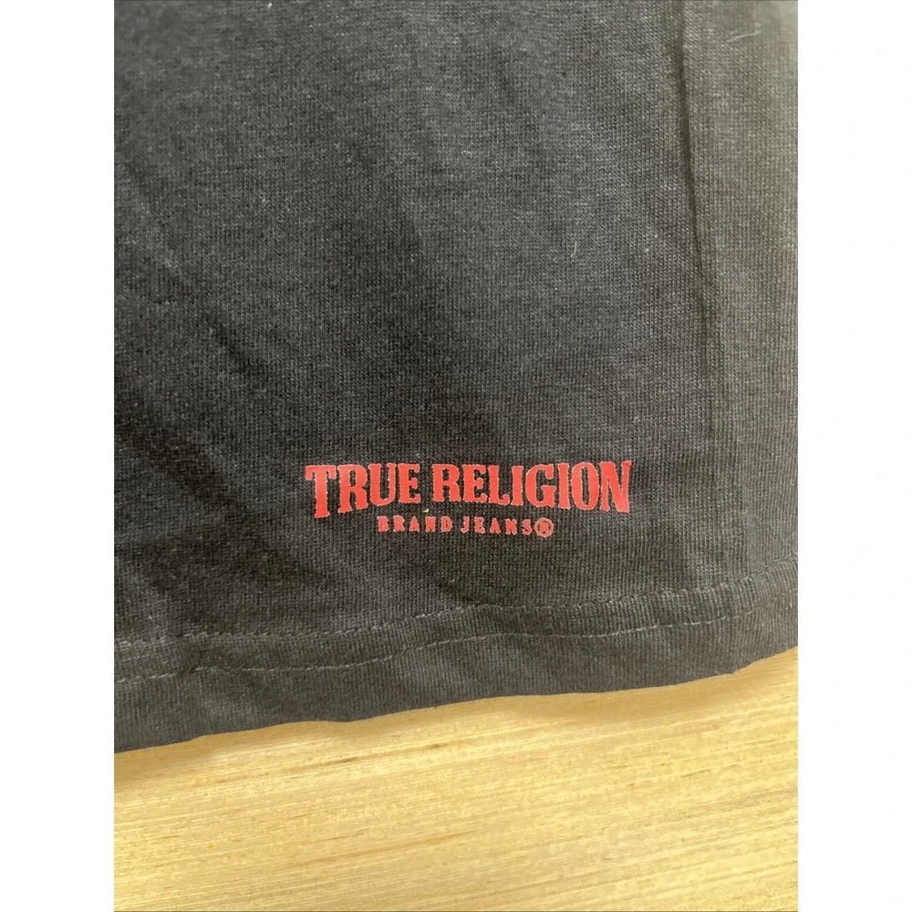 True Religion‎ Men's Black Short-Sleeve Horseshoe Logo Tee – Large